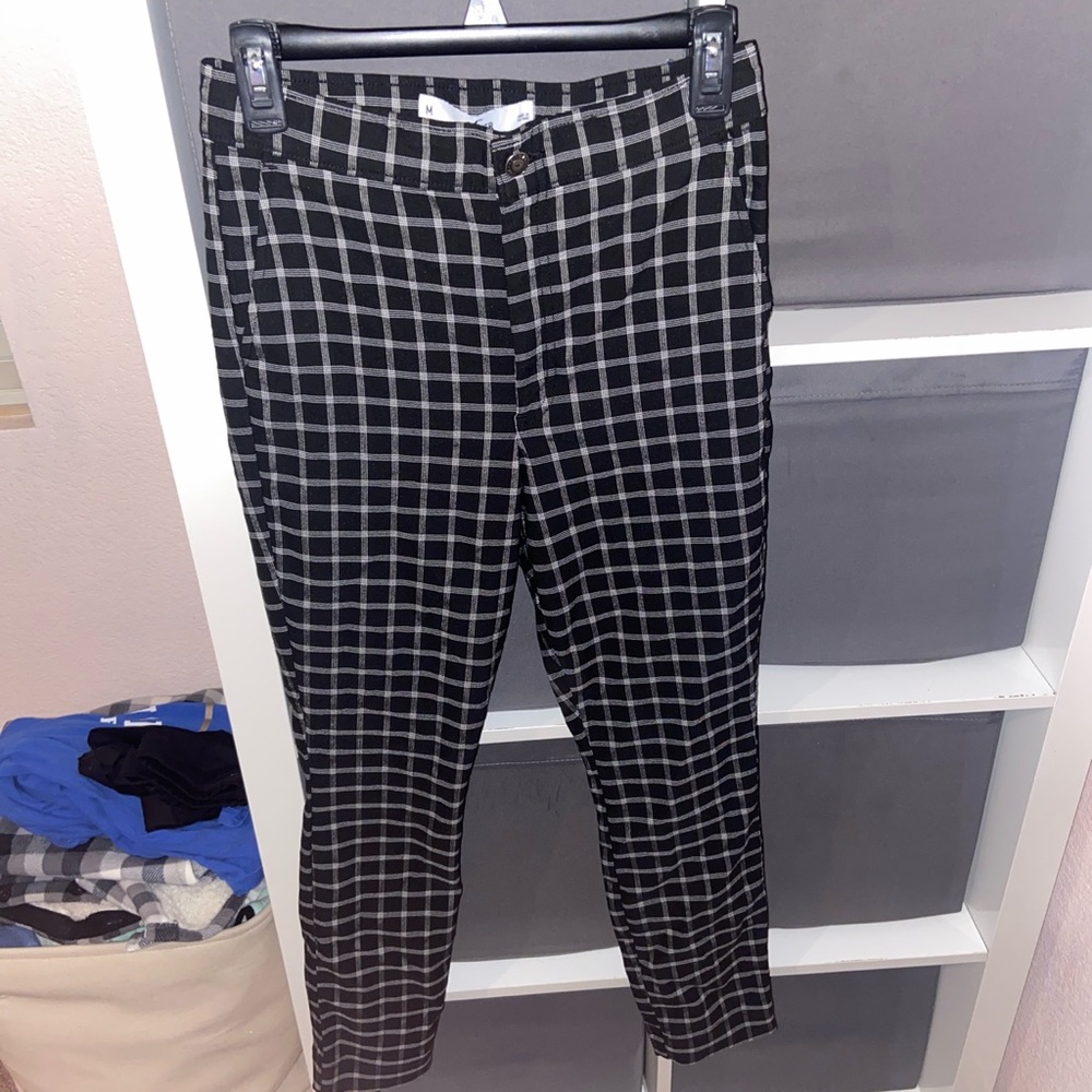 Black & white plaid dress pants